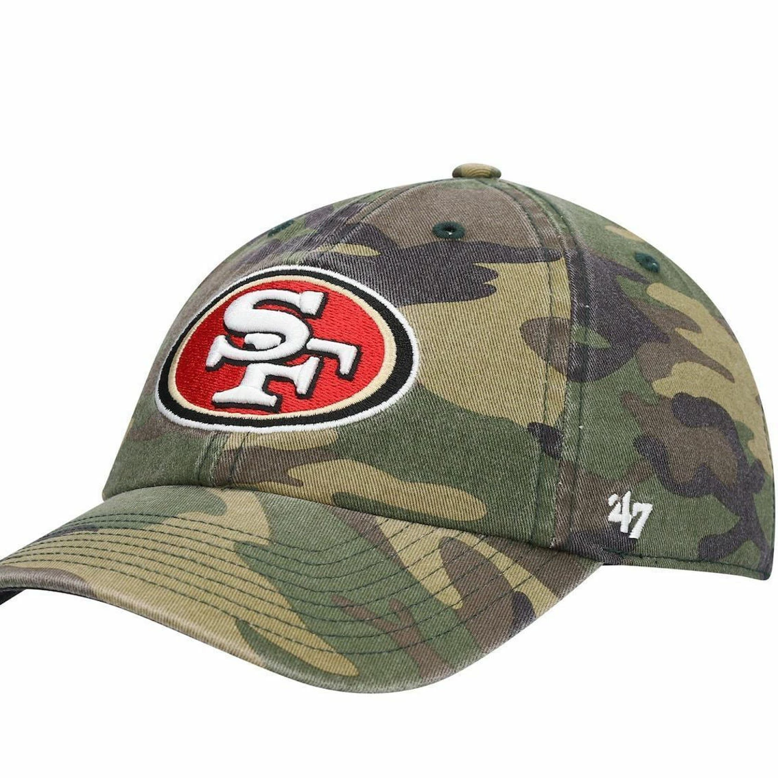 '47 Men's Camo San Francisco 49ers Woodland Clean Up Adjustable Hat 3 '47 Men's Camo San Francisco 49ers Woodland Clean Up Adjustable Hat