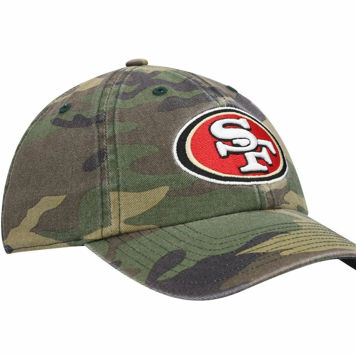 '47 Men's Camo San Francisco 49ers Woodland Clean Up Adjustable Hat 6 '47 Men's Camo San Francisco 49ers Woodland Clean Up Adjustable Hat - Image 4