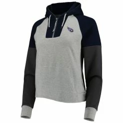 Antigua Women's Heathered Gray/Navy Tennessee Titans Jackpot Raglan Half-Zip Pullover Hoodie 8 Antigua Women's Heathered Gray/Navy Tennessee Titans Jackpot Raglan Half-Zip Pullover Hoodie -Fanatics DSCO1145551333 1927 ALT2