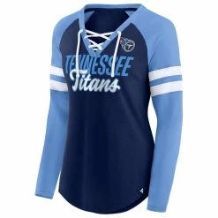 Fanatics Branded Women's Navy/Light Blue Tennessee Titans True To Form Raglan Lace-Up V-Neck Long Sleeve T-Shirt 8 Fanatics Branded Women's Navy/Light Blue Tennessee Titans True To Form Raglan Lace-Up V-Neck Long Sleeve T-Shirt -Fanatics DSCO1145696385 1191 ALT2