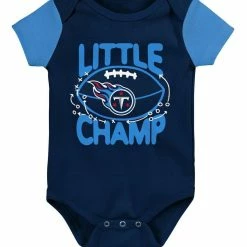 Outerstuff Newborn & Infant Navy/Light Blue Tennessee Titans Little Champ Three-Piece Bodysuit Bib & Booties Set 8 Outerstuff Newborn & Infant Navy/Light Blue Tennessee Titans Little Champ Three-Piece Bodysuit Bib & Booties Set -Fanatics DSCO1145825091 1191 ALT2