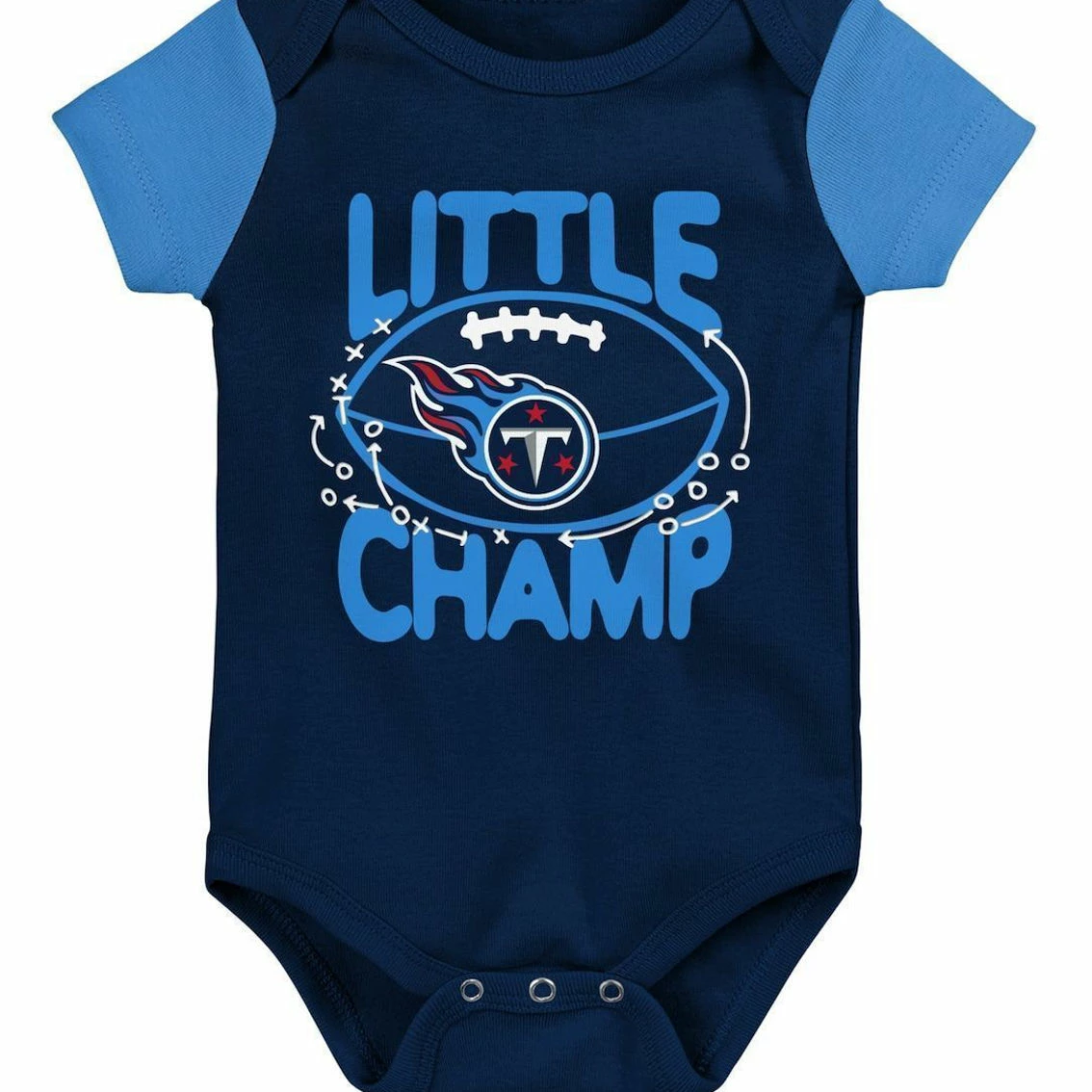 Outerstuff Newborn & Infant Navy/Light Blue Tennessee Titans Little Champ Three-Piece Bodysuit Bib & Booties Set 5 Outerstuff Newborn & Infant Navy/Light Blue Tennessee Titans Little Champ Three-Piece Bodysuit Bib & Booties Set - Image 3