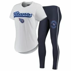 Concepts Sport Women's White/Charcoal Tennessee Titans Sonata T-Shirt & Leggings Sleep Set