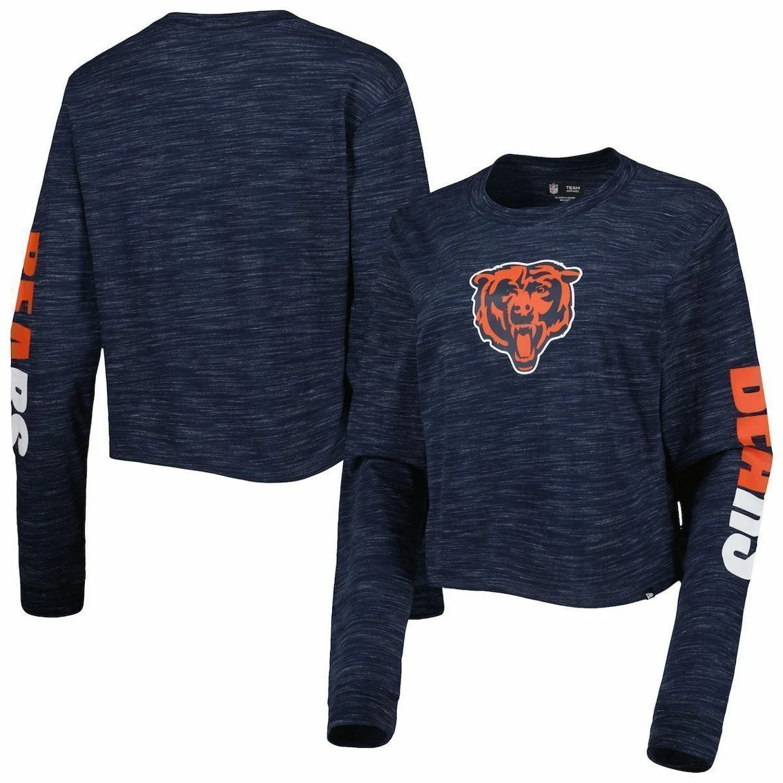 New Era Women's Navy Chicago Bears Crop Long Sleeve T-Shirt 3 New Era Women's Navy Chicago Bears Crop Long Sleeve T-Shirt