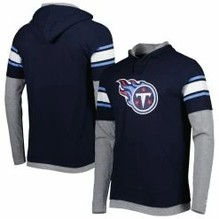 New Era Men's Navy Tennessee Titans Long Sleeve Hoodie T-Shirt