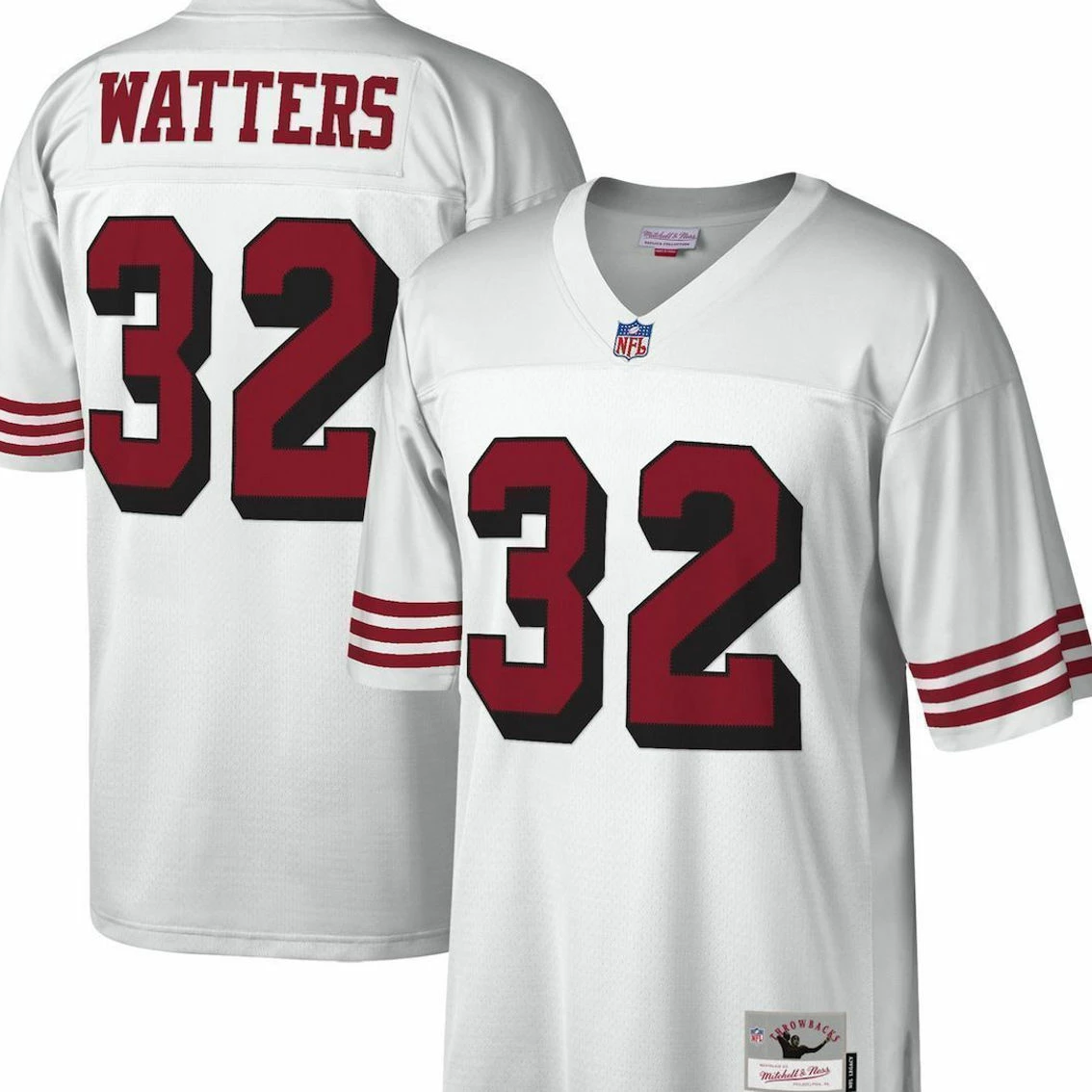 Mitchell & Ness Men's Ricky Watters White San Francisco 49ers Legacy Replica Jersey 4 Mitchell & Ness Men's Ricky Watters White San Francisco 49ers Legacy Replica Jersey - Image 2