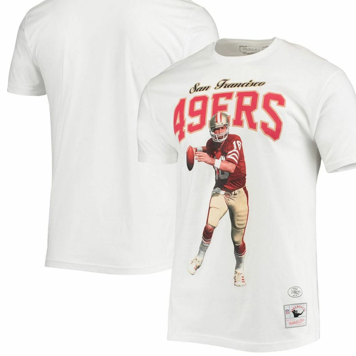 Mitchell & Ness Men's Joe Montana San Francisco 49ers White Player Graphics T-Shirt 3 Mitchell & Ness Men's Joe Montana San Francisco 49ers White Player Graphics T-Shirt