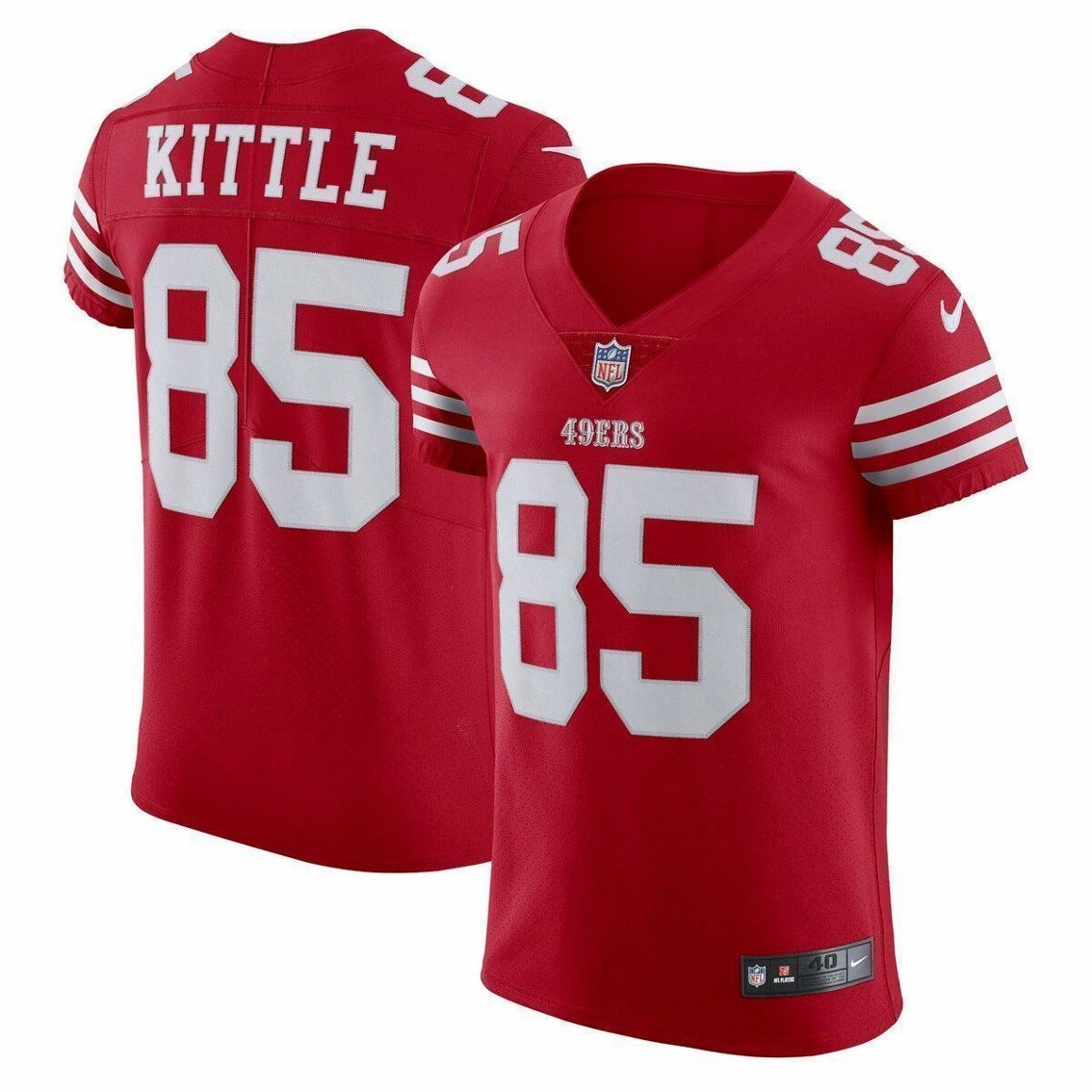 Nike Men's George Kittle Scarlet San Francisco 49ers Vapor Elite Jersey 4 Nike Men's George Kittle Scarlet San Francisco 49ers Vapor Elite Jersey - Image 2