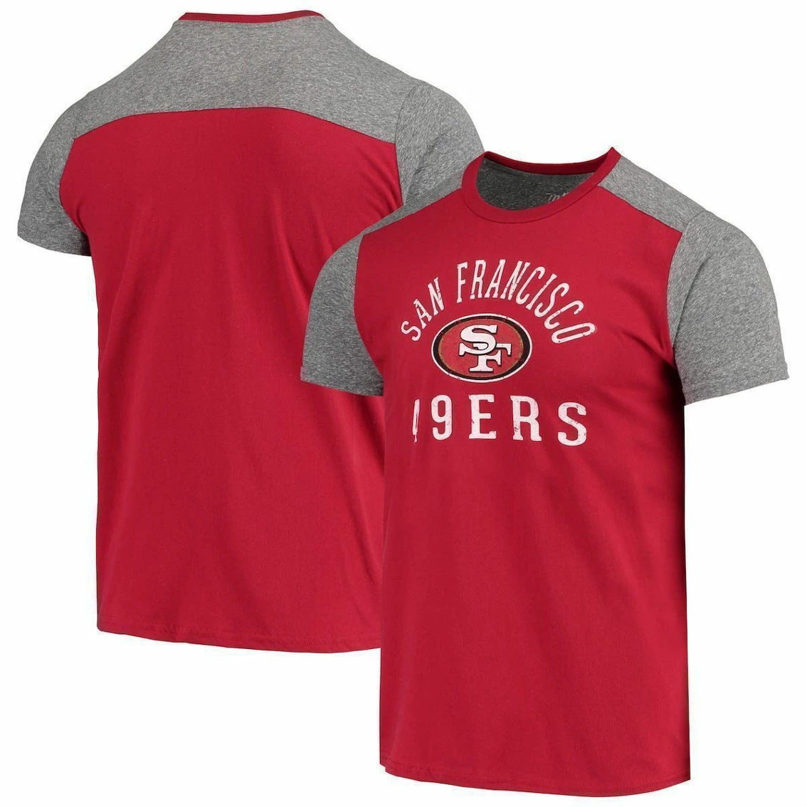 Majestic Threads Men's Threads Scarlet/Gray San Francisco 49ers Field Goal Slub T-Shirt 4 Majestic Threads Men's Threads Scarlet/Gray San Francisco 49ers Field Goal Slub T-Shirt - Image 2