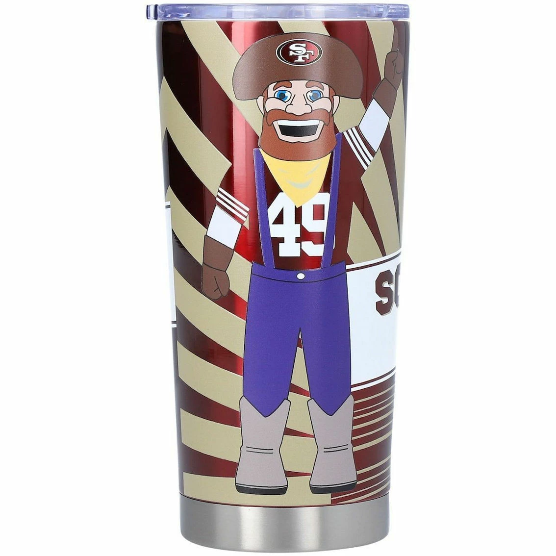 Logo Brands San Francisco 49ers 20oz. Stainless Steel Mascot Tumbler 4 Logo Brands San Francisco 49ers 20oz. Stainless Steel Mascot Tumbler - Image 2