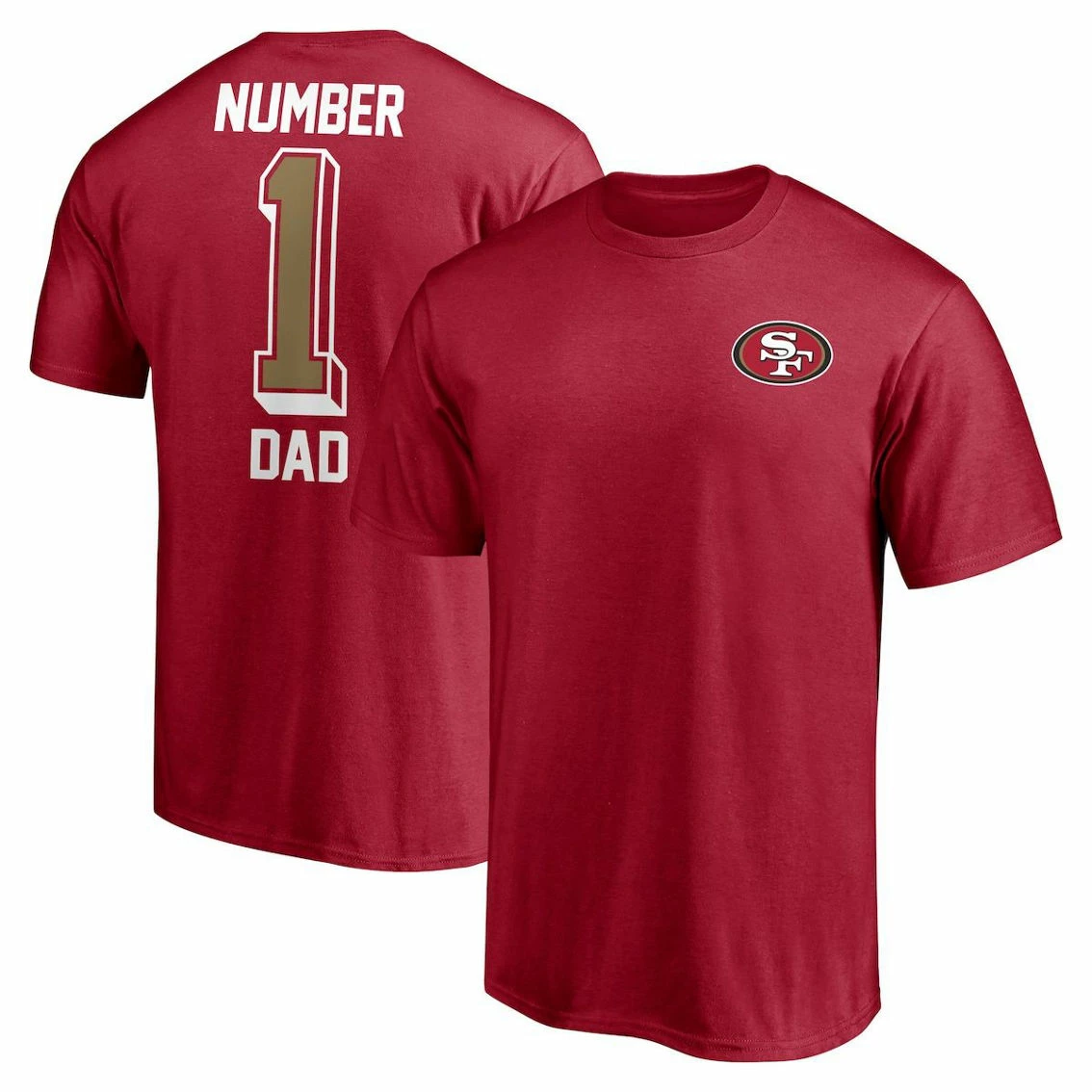 Fanatics Branded Men's Scarlet San Francisco 49ers #1 Dad T-Shirt 3 Fanatics Branded Men's Scarlet San Francisco 49ers #1 Dad T-Shirt