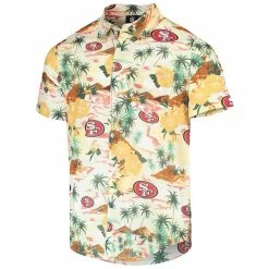 FOCO Men's Cream San Francisco 49ers Paradise Floral Button-Up Shirt 8 FOCO Men's Cream San Francisco 49ers Paradise Floral Button-Up Shirt -Fanatics DSCO1146287544 6662 ALT2