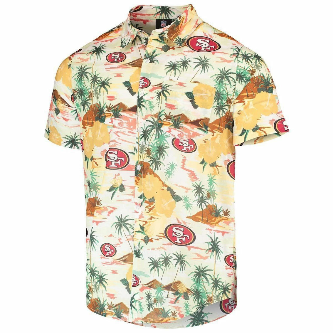 FOCO Men's Cream San Francisco 49ers Paradise Floral Button-Up Shirt 5 FOCO Men's Cream San Francisco 49ers Paradise Floral Button-Up Shirt - Image 3