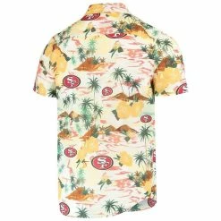 FOCO Men's Cream San Francisco 49ers Paradise Floral Button-Up Shirt 9 FOCO Men's Cream San Francisco 49ers Paradise Floral Button-Up Shirt -Fanatics DSCO1146287544 6662 ALT3
