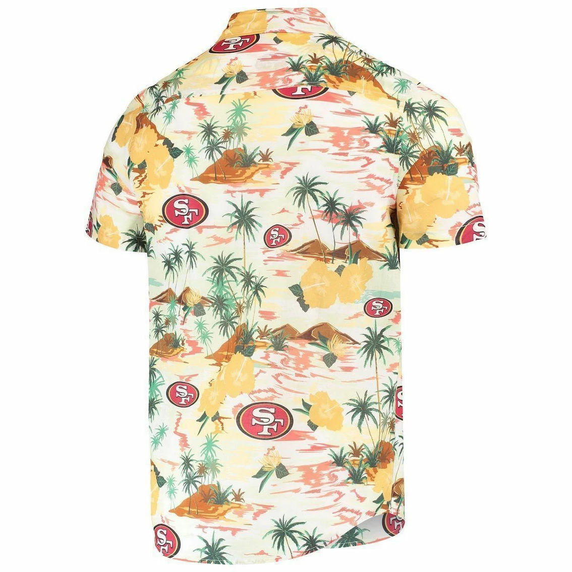 FOCO Men's Cream San Francisco 49ers Paradise Floral Button-Up Shirt 6 FOCO Men's Cream San Francisco 49ers Paradise Floral Button-Up Shirt - Image 4