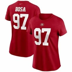 Nike Women's Nick Bosa Scarlet San Francisco 49ers Name & Number T-Shirt