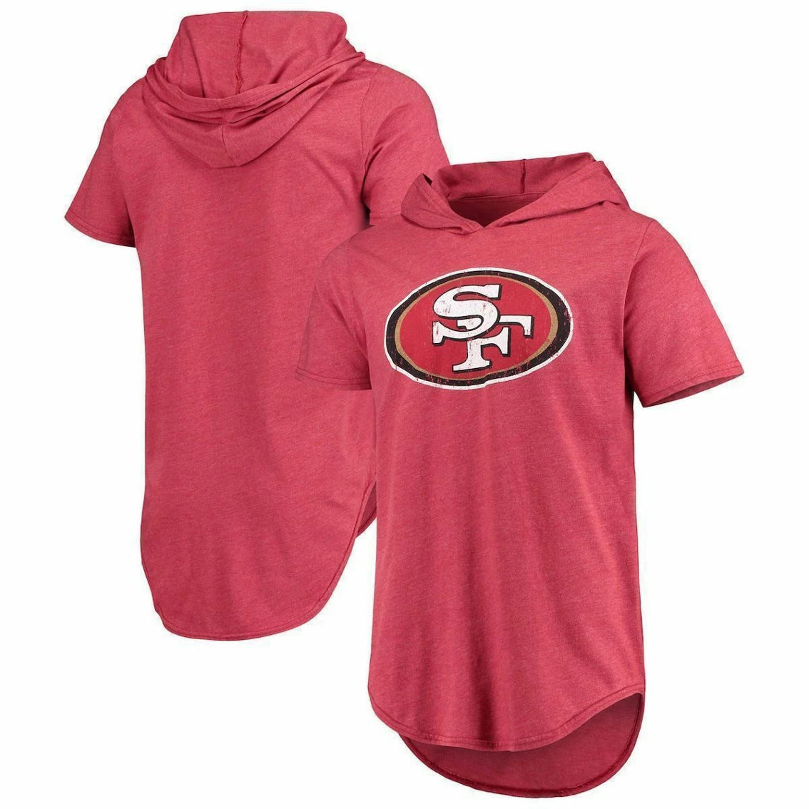 Majestic Threads Men's Threads Scarlet San Francisco 49ers Primary Logo Tri-Blend Hoodie T-Shirt 3 Majestic Threads Men's Threads Scarlet San Francisco 49ers Primary Logo Tri-Blend Hoodie T-Shirt