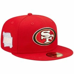 New Era Men's Scarlet San Francisco 49ers Super Bowl XXIV Pop Sweat 59FIFTY Fitted Hat