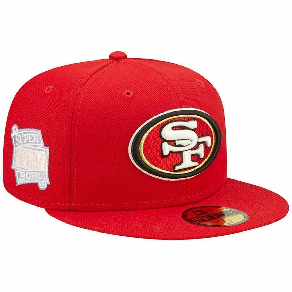 New Era Men's Scarlet San Francisco 49ers Super Bowl XXIV Pop Sweat 59FIFTY Fitted Hat 3 New Era Men's Scarlet San Francisco 49ers Super Bowl XXIV Pop Sweat 59FIFTY Fitted Hat