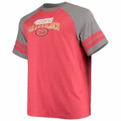 Fanatics Branded Men's Scarlet/Heathered Gray San Francisco 49ers Big & Tall Two-Stripe Tri-Blend Raglan T-Shirt 8 Fanatics Branded Men's Scarlet/Heathered Gray San Francisco 49ers Big & Tall Two-Stripe Tri-Blend Raglan T-Shirt -Fanatics DSCO1146288999 2946 ALT2
