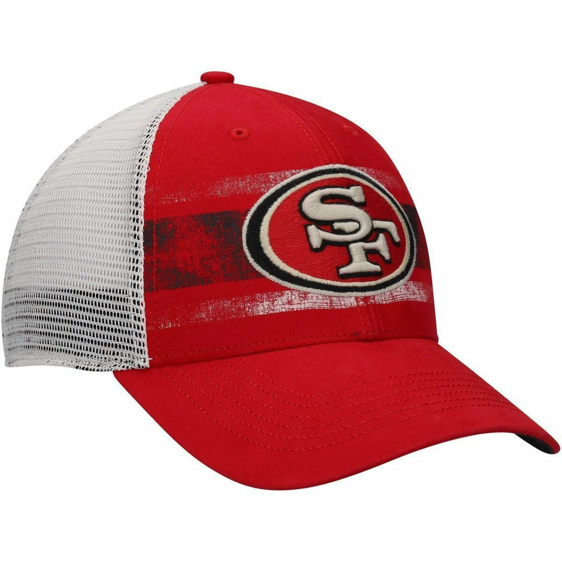 '47 Men's Scarlet/White San Francisco 49ers Interlude MVP Trucker Snapback Hat 6 '47 Men's Scarlet/White San Francisco 49ers Interlude MVP Trucker Snapback Hat - Image 4