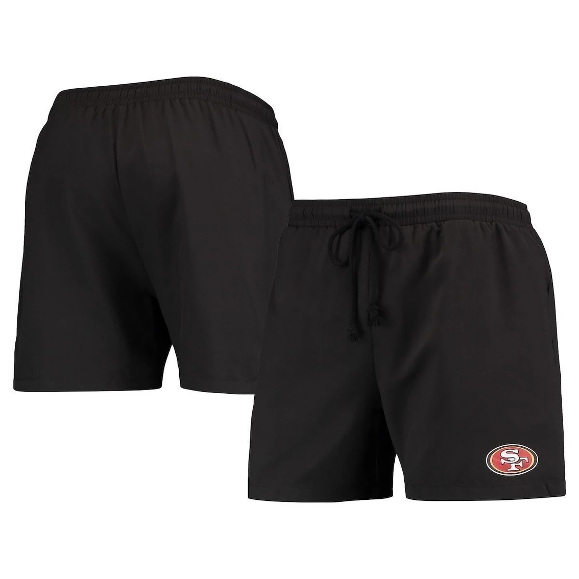 FOCO Men's Black San Francisco 49ers Magic Print Palm Traditional Swim Shorts 3 FOCO Men's Black San Francisco 49ers Magic Print Palm Traditional Swim Shorts