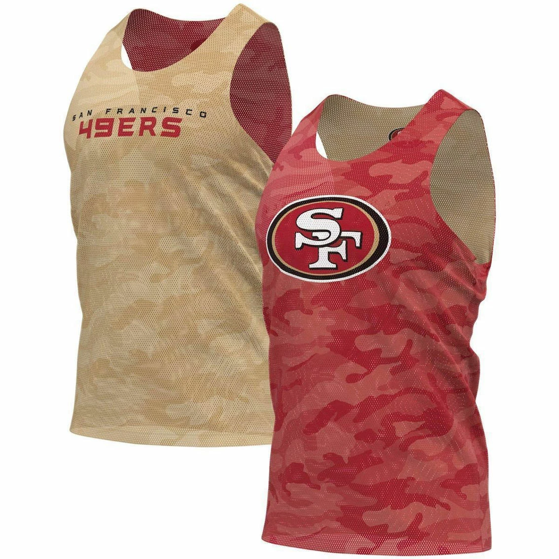 FOCO Men's Scarlet/Gold San Francisco 49ers Reversible Mesh Tank Top 4 FOCO Men's Scarlet/Gold San Francisco 49ers Reversible Mesh Tank Top - Image 2