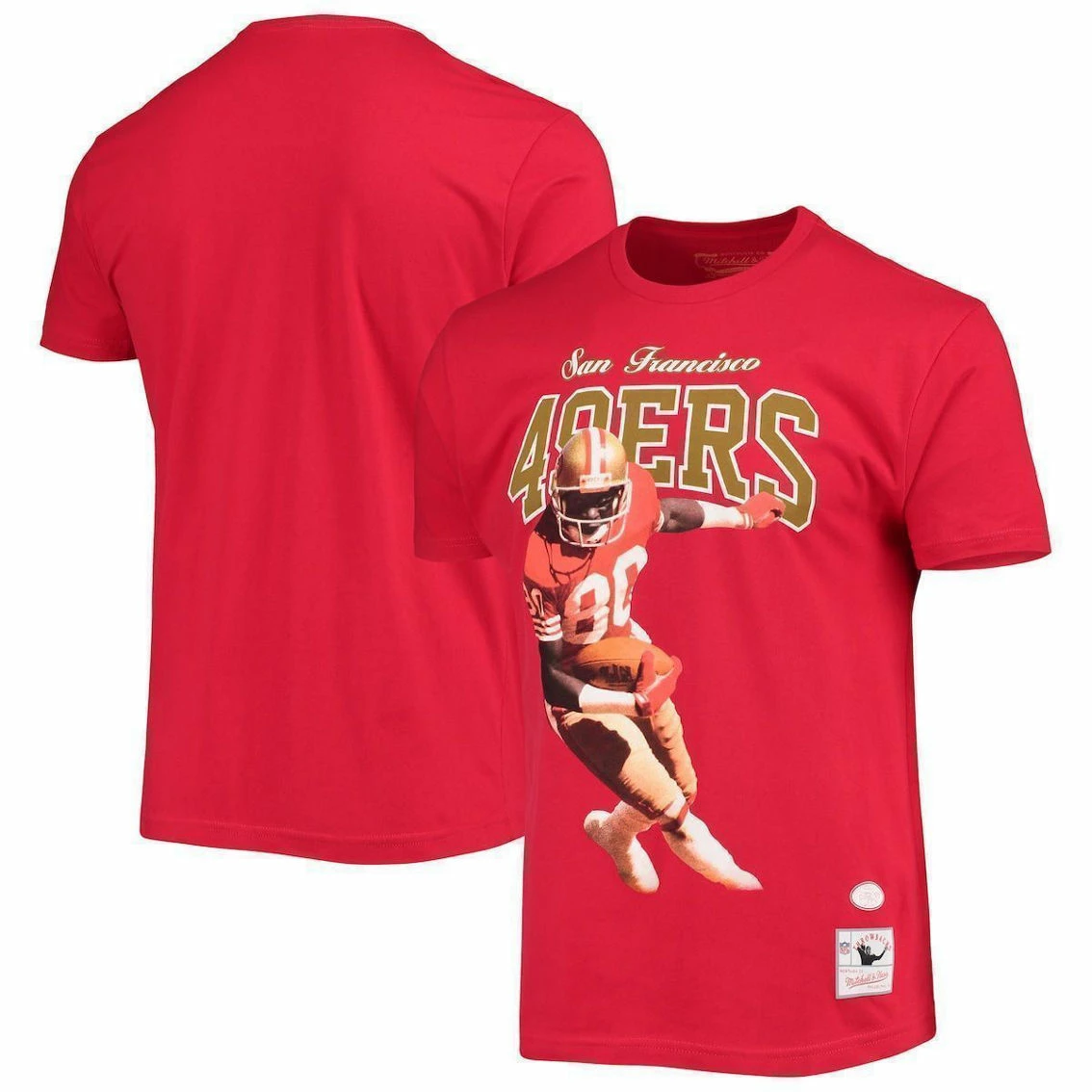 Mitchell & Ness Men's Jerry Rice San Francisco 49ers Scarlet Player Graphics T-Shirt 3 Mitchell & Ness Men's Jerry Rice San Francisco 49ers Scarlet Player Graphics T-Shirt