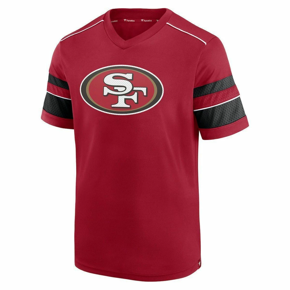 Fanatics Branded Men's George Kittle Scarlet San Francisco 49ers Hashmark Name & Number V-Neck T-Shirt 5 Fanatics Branded Men's George Kittle Scarlet San Francisco 49ers Hashmark Name & Number V-Neck T-Shirt - Image 3