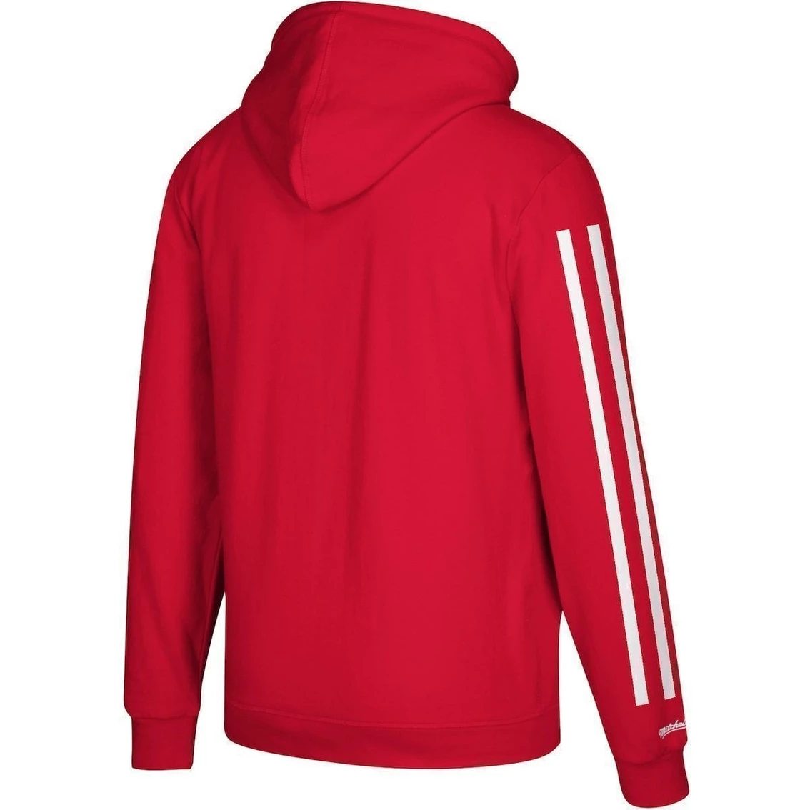 Mitchell & Ness Men's Scarlet San Francisco 49ers Three Stripe Pullover Hoodie 6 Mitchell & Ness Men's Scarlet San Francisco 49ers Three Stripe Pullover Hoodie - Image 4
