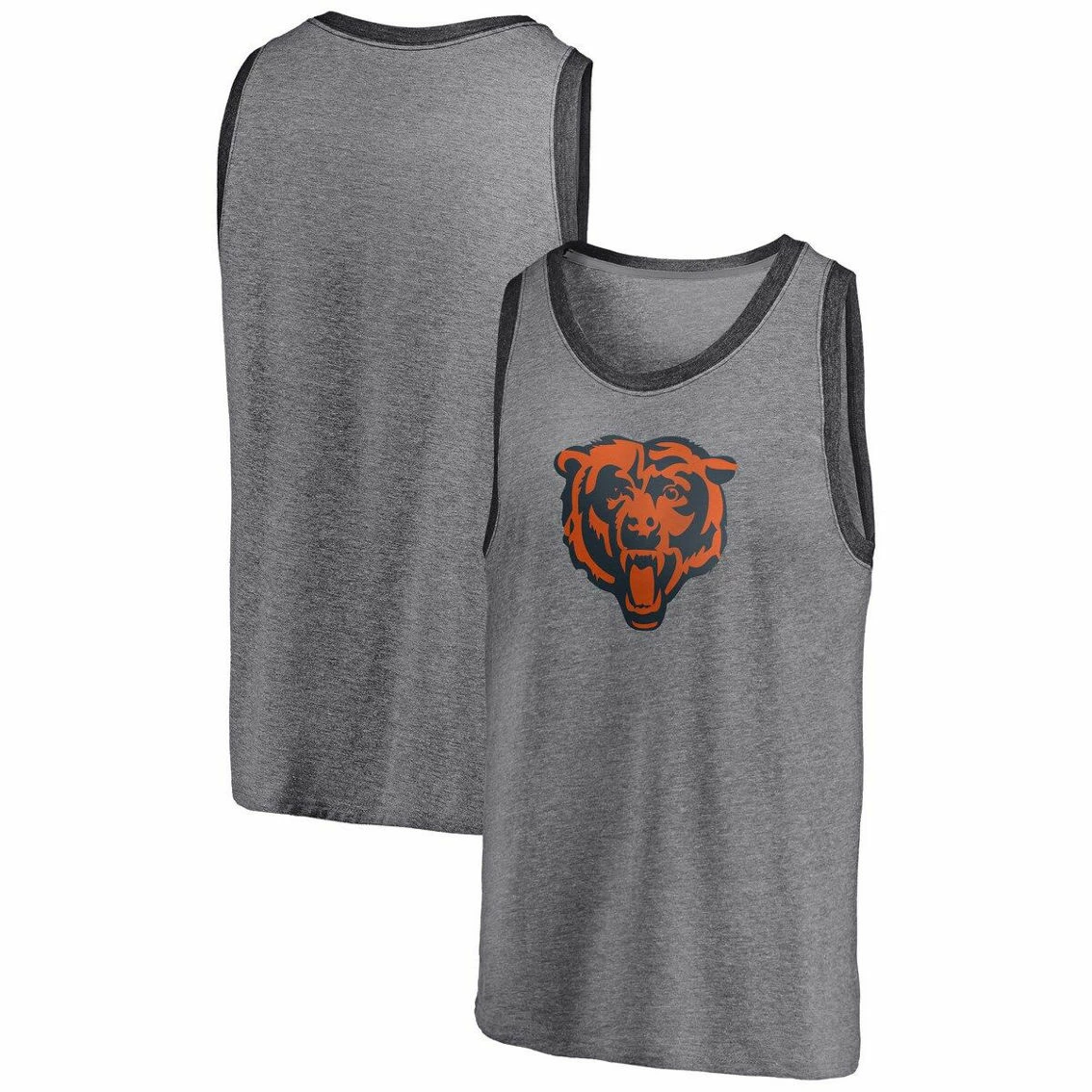 Fanatics Branded Men's Heathered Gray/Heathered Charcoal Chicago Bears Famous Tri-Blend Tank Top 3 Fanatics Branded Men's Heathered Gray/Heathered Charcoal Chicago Bears Famous Tri-Blend Tank Top