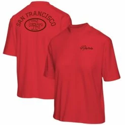 Junk Food Women's Scarlet San Francisco 49ers Half-Sleeve Mock Neck T-Shirt -Fanatics DSCO1146831025 2946 ALT1