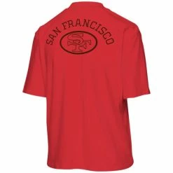 Junk Food Women's Scarlet San Francisco 49ers Half-Sleeve Mock Neck T-Shirt -Fanatics DSCO1146831025 2946 ALT3