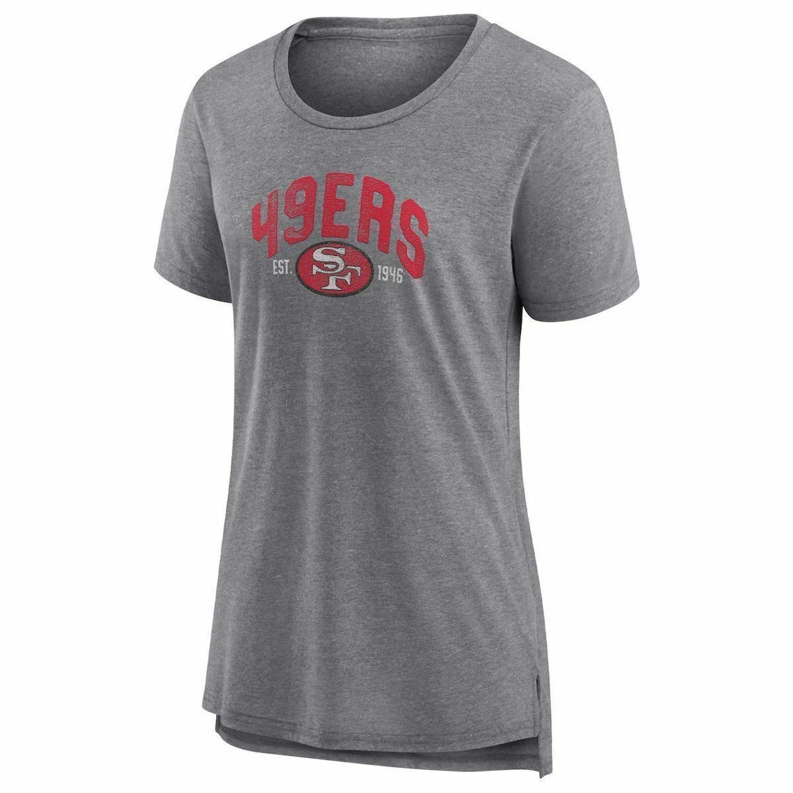 Fanatics Branded Women's Heathered Gray San Francisco 49ers Drop Back Modern Tri-Blend T-Shirt 5 Fanatics Branded Women's Heathered Gray San Francisco 49ers Drop Back Modern Tri-Blend T-Shirt - Image 3