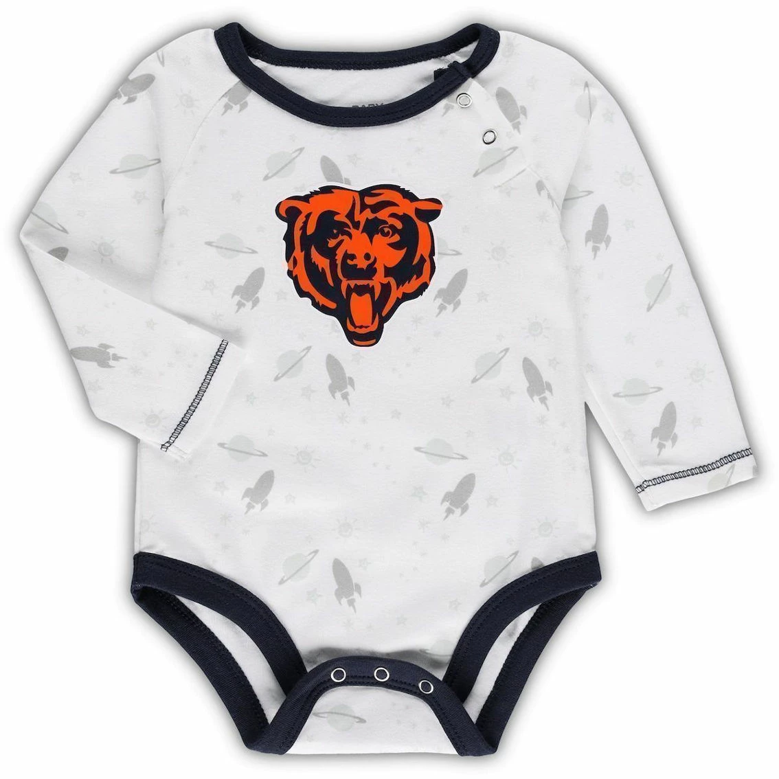Outerstuff Newborn & Infant White/Navy Chicago Bears Dream Team Raglan Onesie Pants & Hat Set 5 Outerstuff Newborn & Infant White/Navy Chicago Bears Dream Team Raglan Onesie Pants & Hat Set - Image 3