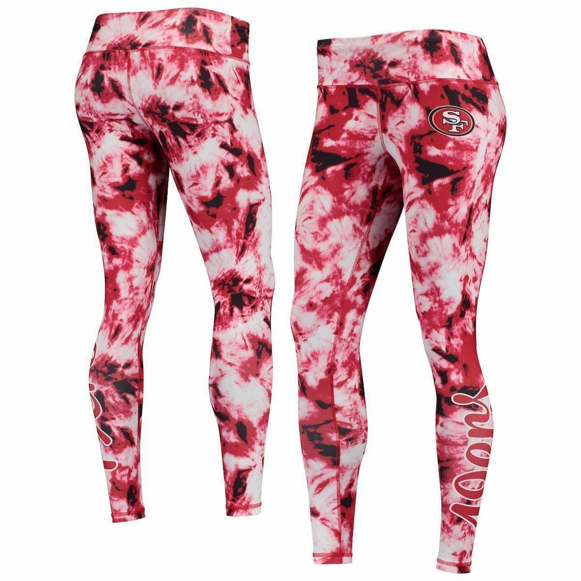 FOCO Women's Scarlet San Francisco 49ers Tie-Dye Leggings 4 FOCO Women's Scarlet San Francisco 49ers Tie-Dye Leggings - Image 2