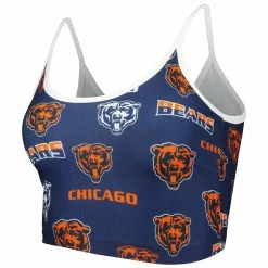 Women's Concepts Sport Navy/White Chicago Bears Breakthrough Allover Knit Sports Bra -Fanatics DSCO1146884456 GZKZ ALT2