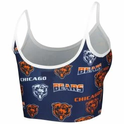 Women's Concepts Sport Navy/White Chicago Bears Breakthrough Allover Knit Sports Bra -Fanatics DSCO1146884456 GZKZ ALT3