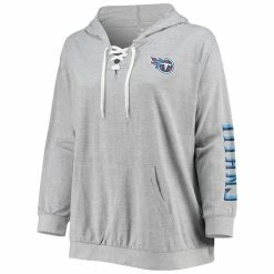 Fanatics Branded Women's Heathered Gray Tennessee Titans Plus Size Lace-Up Pullover Hoodie 8 Fanatics Branded Women's Heathered Gray Tennessee Titans Plus Size Lace-Up Pullover Hoodie -Fanatics DSCO1147016809 1927 ALT2