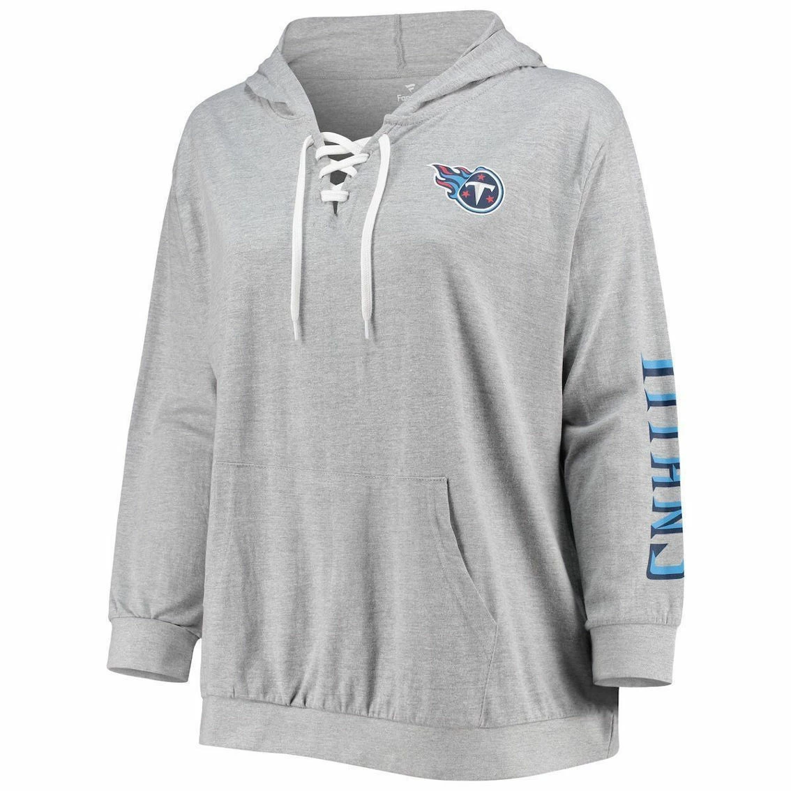 Fanatics Branded Women's Heathered Gray Tennessee Titans Plus Size Lace-Up Pullover Hoodie 5 Fanatics Branded Women's Heathered Gray Tennessee Titans Plus Size Lace-Up Pullover Hoodie - Image 3