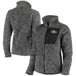 Outerstuff Juniors Black San Francisco 49ers Intercepting Teddy Full-Zip Jacket