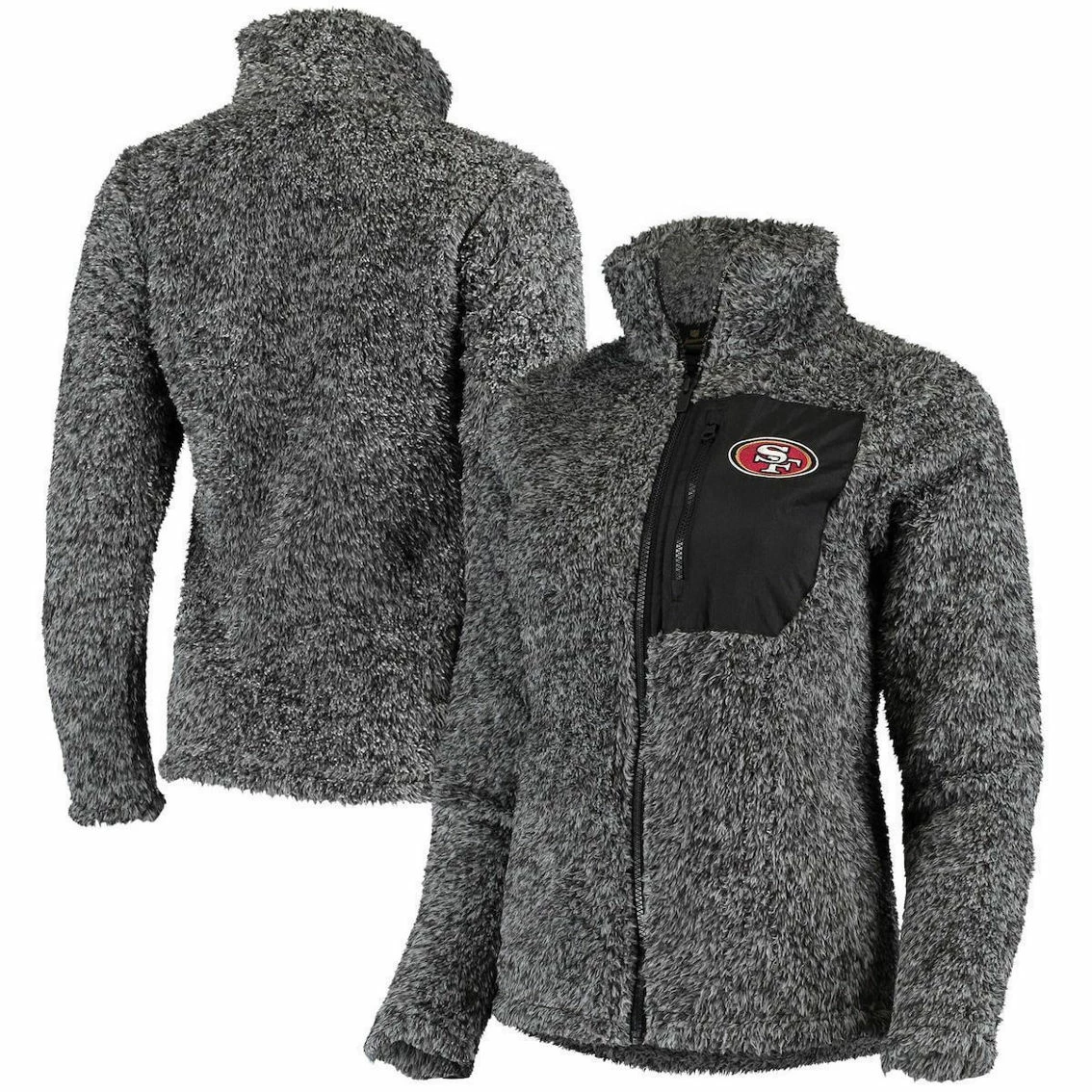 Outerstuff Juniors Black San Francisco 49ers Intercepting Teddy Full-Zip Jacket 3 Outerstuff Juniors Black San Francisco 49ers Intercepting Teddy Full-Zip Jacket