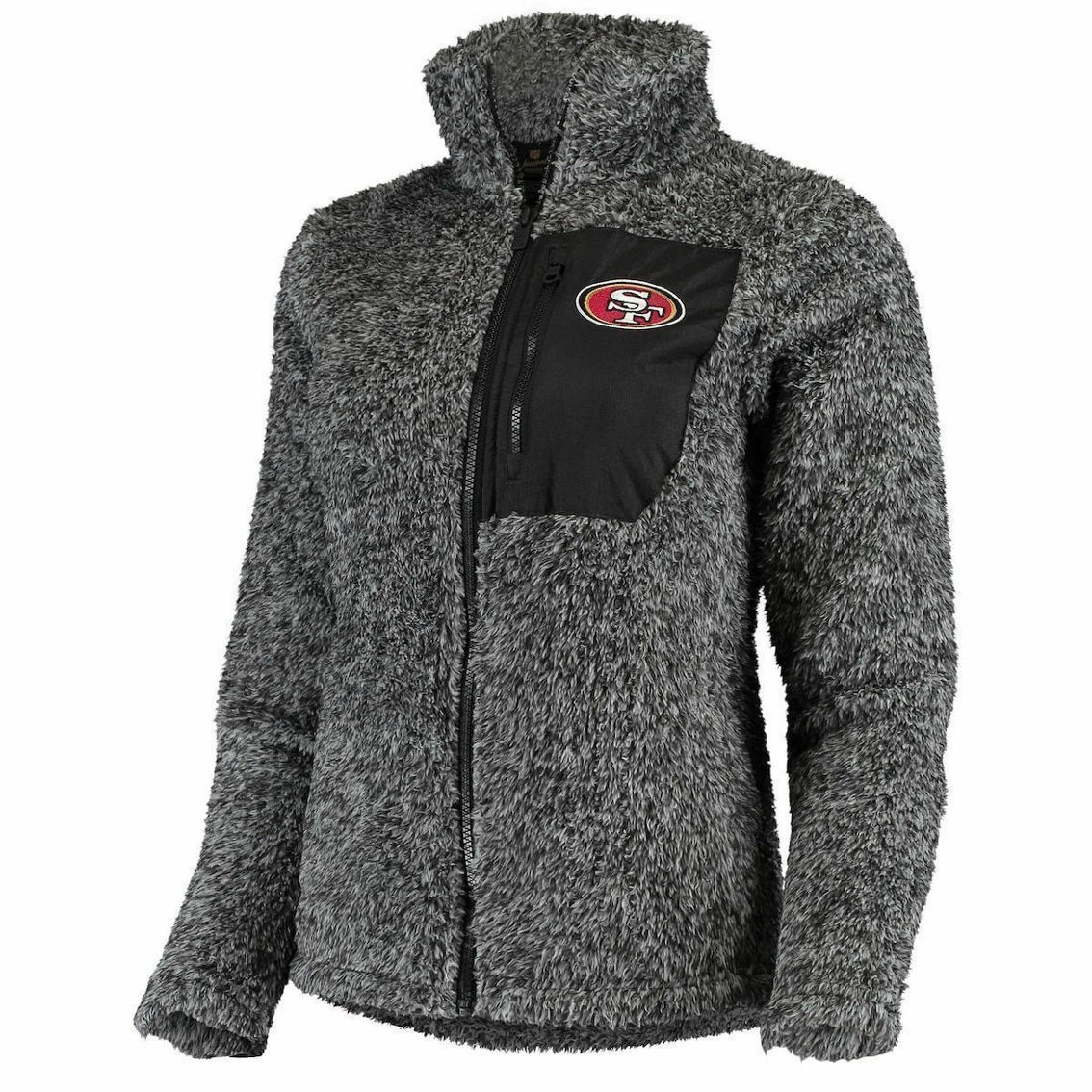 Outerstuff Juniors Black San Francisco 49ers Intercepting Teddy Full-Zip Jacket 5 Outerstuff Juniors Black San Francisco 49ers Intercepting Teddy Full-Zip Jacket - Image 3