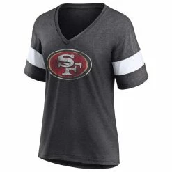 Fanatics Branded Women's Heathered Charcoal San Francisco 49ers Distressed Team Tri-Blend V-Neck T-Shirt 8 Fanatics Branded Women's Heathered Charcoal San Francisco 49ers Distressed Team Tri-Blend V-Neck T-Shirt -Fanatics DSCO1147017288 4135 ALT2