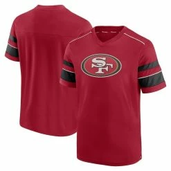 Fanatics Branded Men's Scarlet San Francisco 49ers Textured Hashmark V-Neck T-Shirt