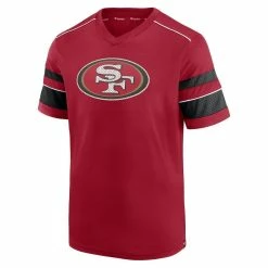 Fanatics Branded Men's Scarlet San Francisco 49ers Textured Hashmark V-Neck T-Shirt -Fanatics DSCO1147017380 2946 ALT2