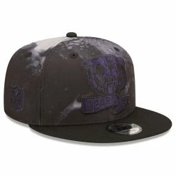New Era Men's Black Chicago Bears Ink Dye 2022 Sideline 9FIFTY Snapback Hat