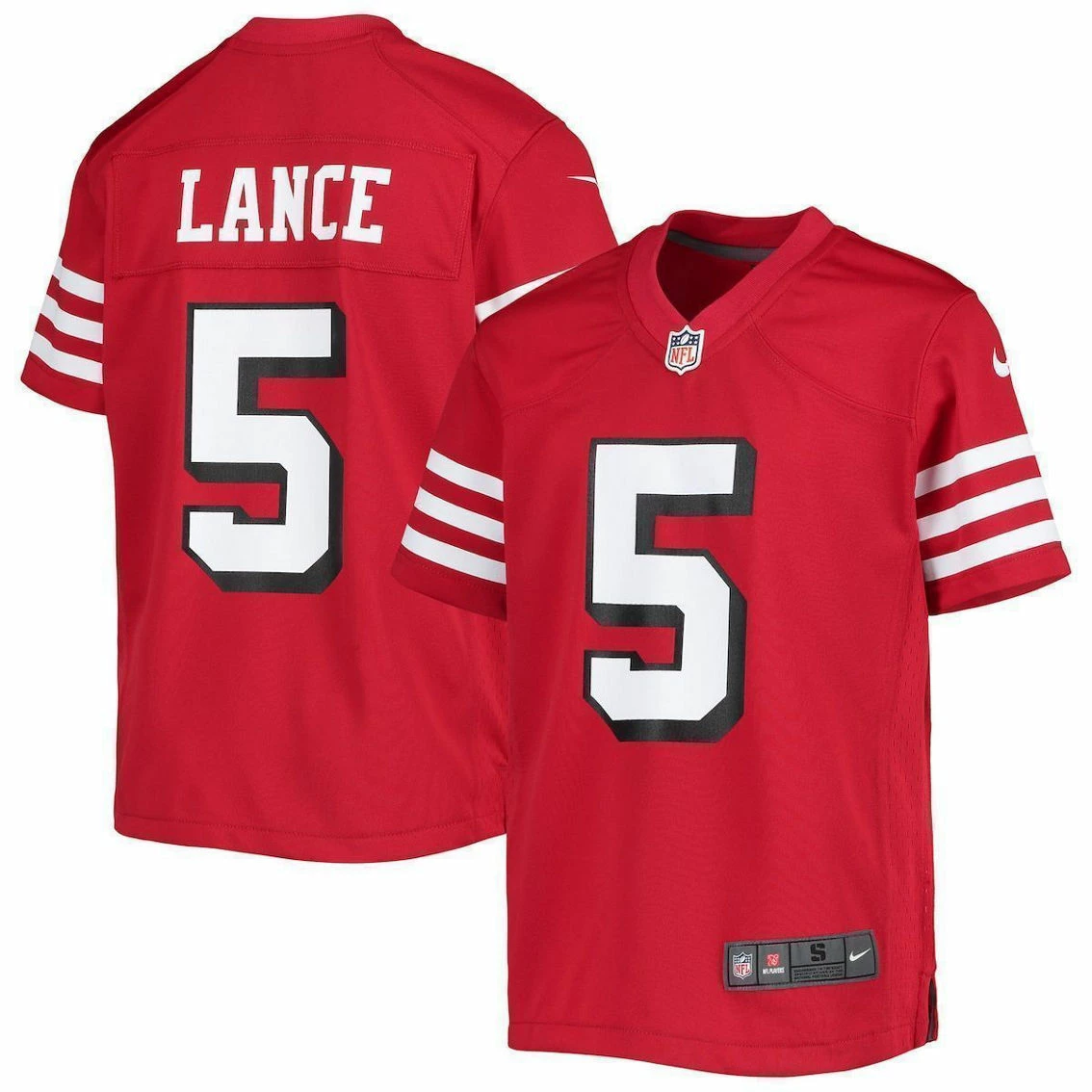 Nike Youth Trey Lance Scarlet San Francisco 49ers Alternate Game Jersey 4 Nike Youth Trey Lance Scarlet San Francisco 49ers Alternate Game Jersey - Image 2