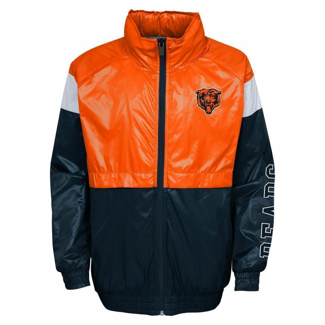Outerstuff Youth Orange/Navy Chicago Bears Goal Line Full-Zip Hoodie Windbreaker 5 Outerstuff Youth Orange/Navy Chicago Bears Goal Line Full-Zip Hoodie Windbreaker - Image 3