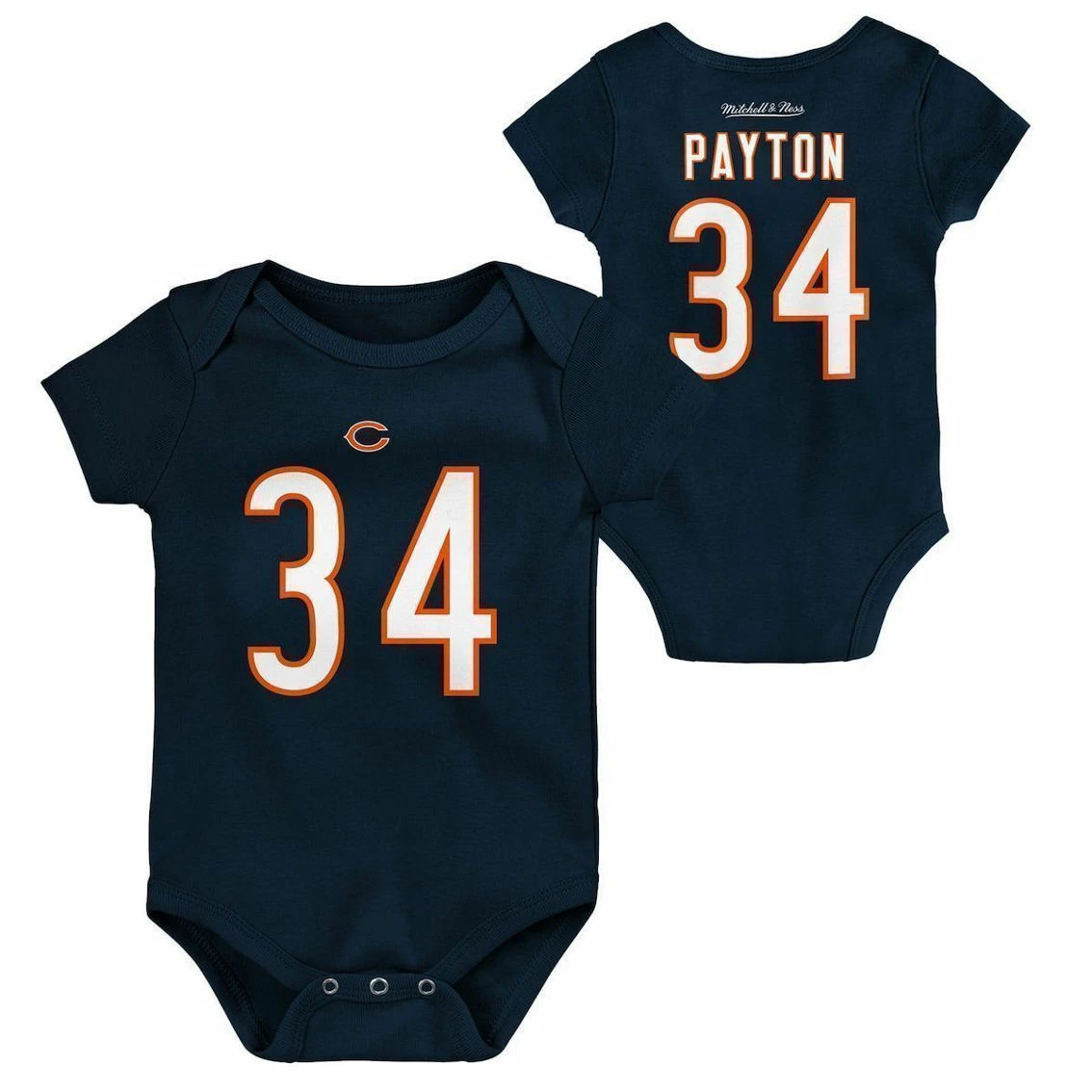 Newborn & Infant Mitchell & Ness Walter Payton Navy Chicago Bears Retro Name & Number Bodysuit 4 Newborn & Infant Mitchell & Ness Walter Payton Navy Chicago Bears Retro Name & Number Bodysuit - Image 2